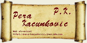 Pera Kačunković vizit kartica